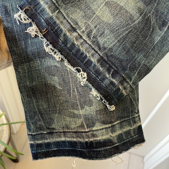 Sz2 Kut from the Kloth Blue Camo Raw Hem Cropped Denim NWOT Condition - Picture 10 of 10